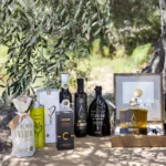 a selection of evoos under an old olive tree
