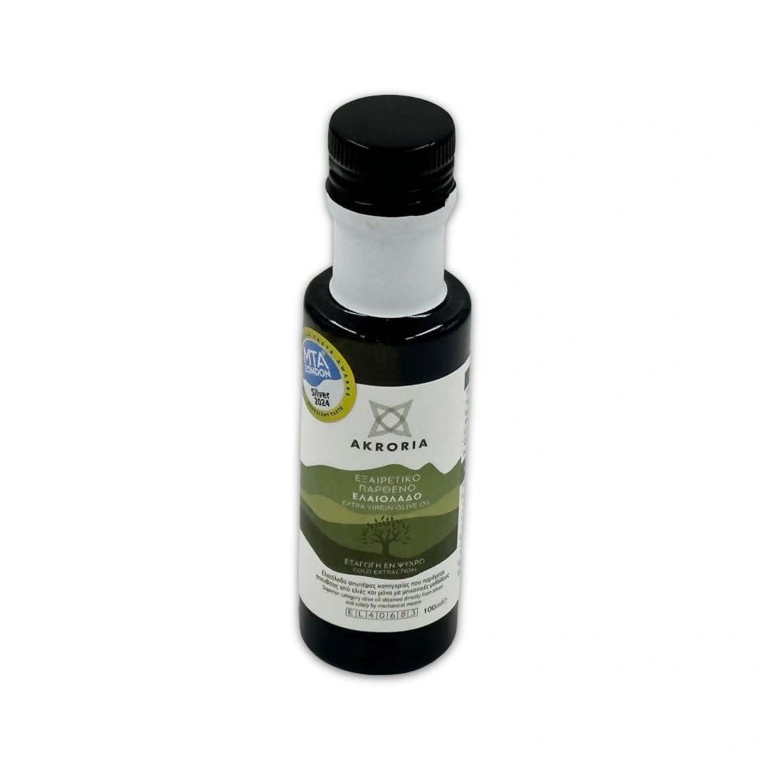 Bottle of Akroria extra virgin olive oil from Ikaria, Greece Blue Zone Olive Oil | Akroria Ikaria - Image 1