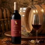 Close-up of CUNE Rioja Gran Reserva 2018 wine bottle