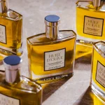 Premium olive oil bottle styled on modern dining table