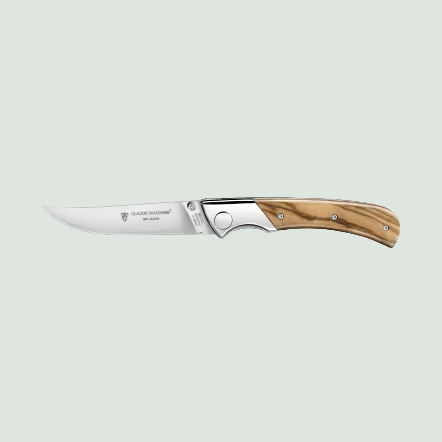 Claude Dozorme EOK folding knife with olive wood handle Claude Dozorme EOK folding knife with olive wood handle