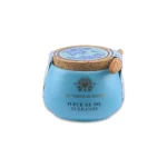 Fleur de Sel de Guérande in ceramic jar with wooden spoon