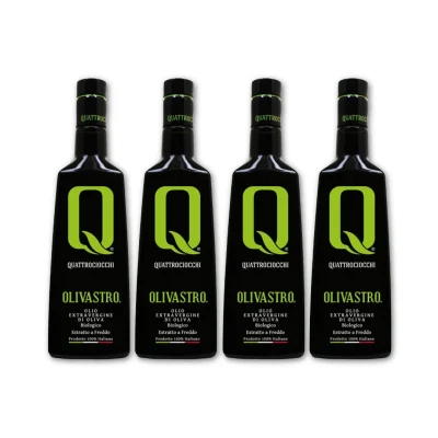 Four bottles of Olivastro organic EVOO Quattrociocchi 202526 harvest bundle