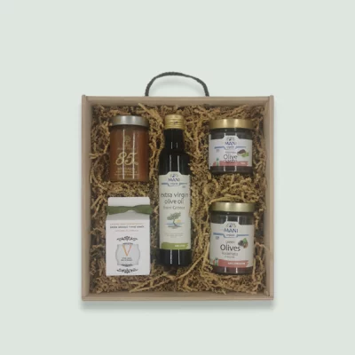 Gift Box 19 : Olive Paste -Olives - Honey - Jam - Evoo