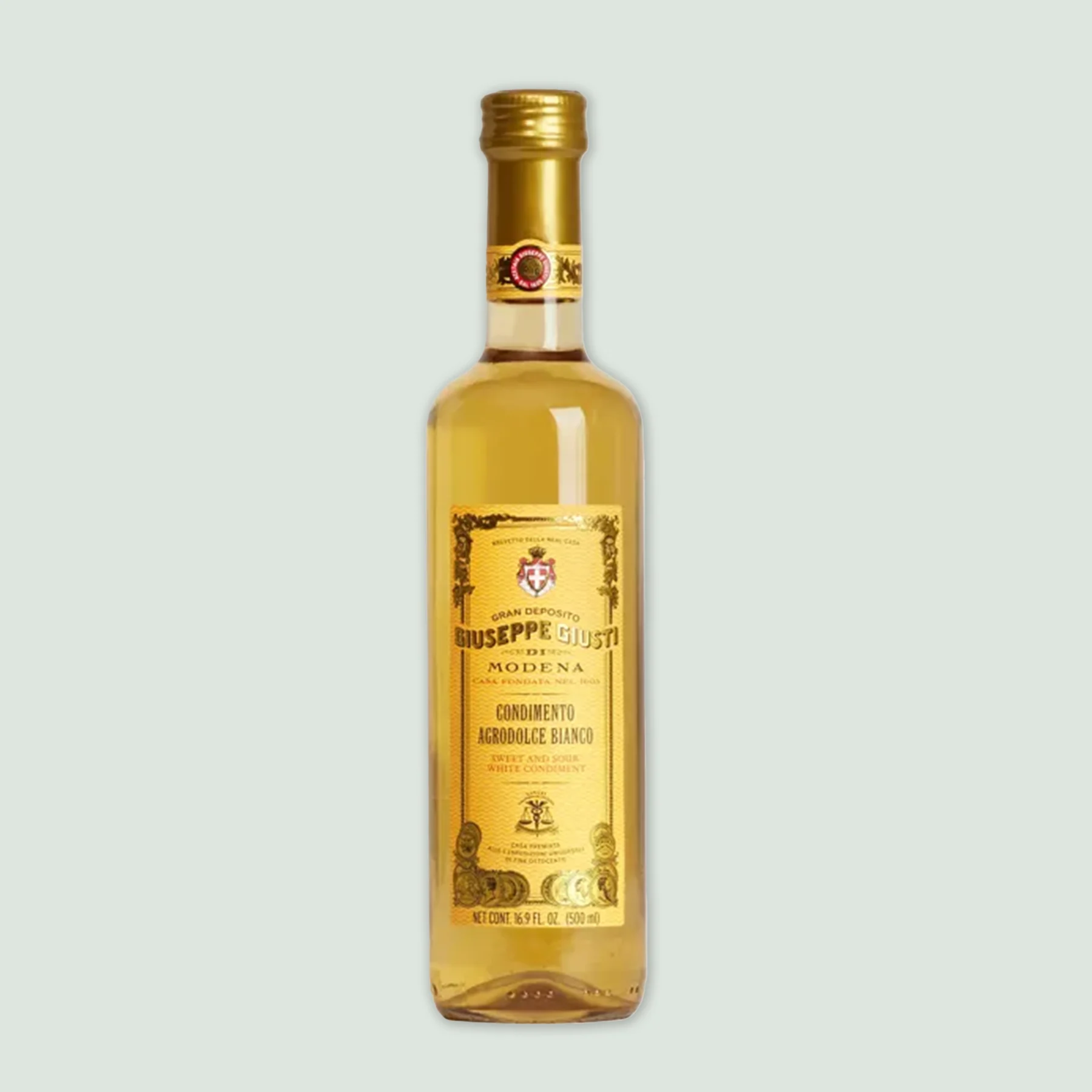 Giusti White Condiment Vinegar 500ml – Front Bottle View Giusti White Condiment Vinegar 500ml – Front Bottle View