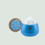 Close-up of fine Greek fleur de sel crystals sparkling in natural light