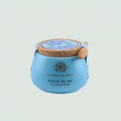 Fleur de Sel de Guérande in 2022 limited edition ceramic jar with wooden spoon