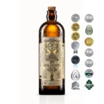 Holiston Limited Edition Premium High Phenolic Olive Oil bottle adorned with award badges, highlighting its international recognition for quality.