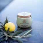 Olive green ceramic pot with Trapani artisan sea salt