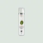 A sleek bottle of OLIAURA Repairing and Toning Face Cream, showcasing its elegant design and rich formulation.