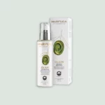 Olium Make-Up Remover bottle next to its packaging, highlighting its natural and organic ingredients.