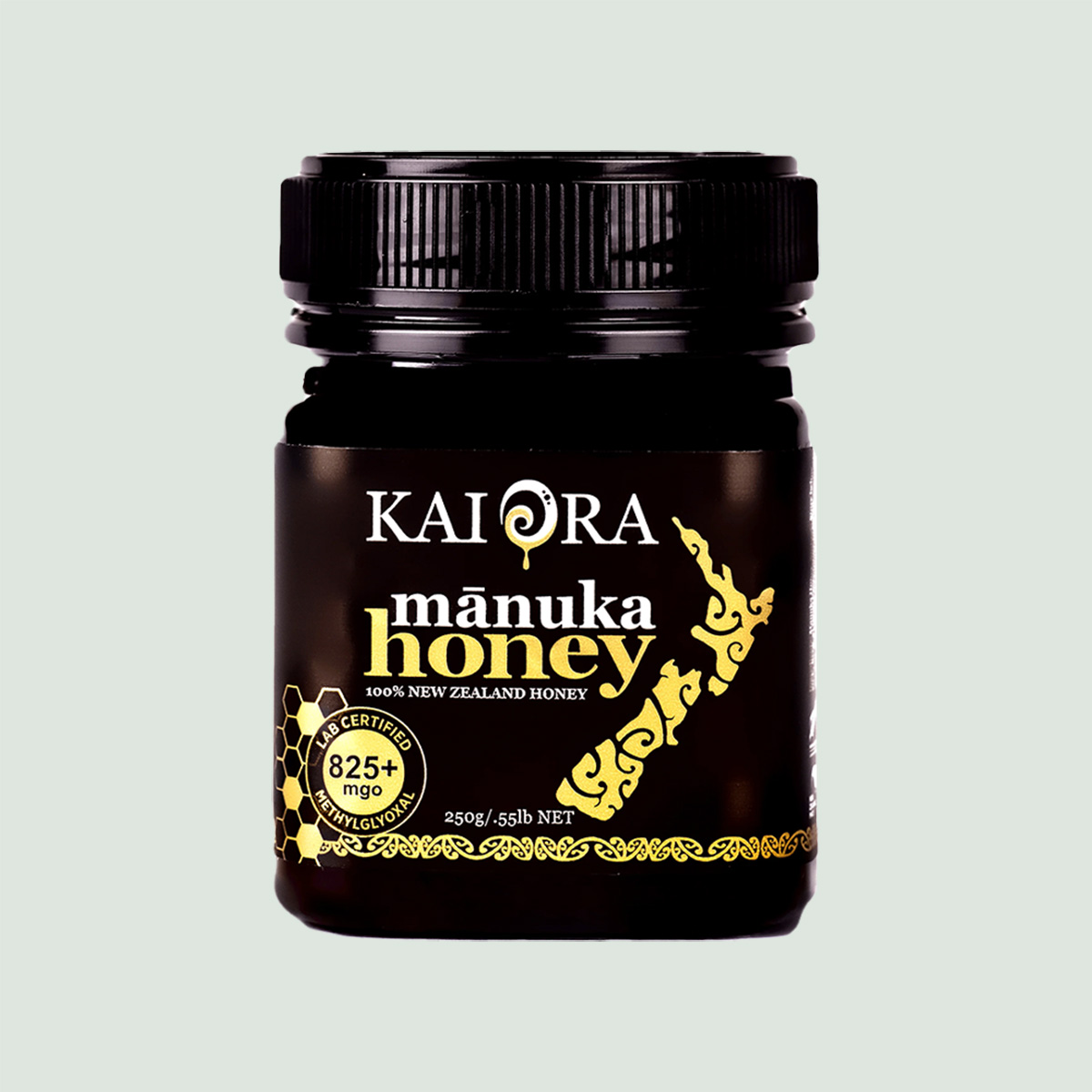 MGO 825+ Kai Ora Manuka Honey MGO 825+ Kai Ora Manuka Honey in a black plastic jar