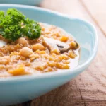 Hearty Bowl of Marfuga Italian Organic Legume Soup with Fresh Herbs