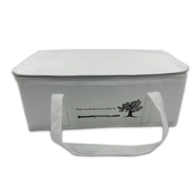 Gourmet Groceries temperature-control packaging with insulated bag and cooling ice packs