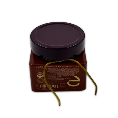 Organic Sage Honey jar styled with the Eulogia of Sparta branding, evoking its Lakonian Mani origin.