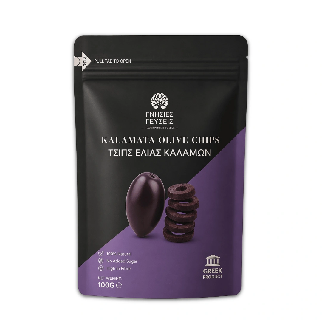 Kalamata Crispy Olive Chips | Genuine Tastes Kalamata Crispy Olive Chips | Genuine Tastes