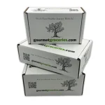 Mediterranean gourmet gift box with elegant Gourmet Groceries branding