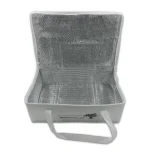 Isothermal cooling bag and reusable ice packs prepared for warm-weather food transportation