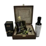 Three bottles of high-phenolic extra virgin olive oil from the World’s Highest Phenolic Bundle displayed together in a premium collection.