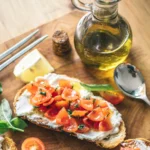 Olive oil paired with food