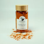 Embrace the luxurious world of gourmet spices with our premium Exotic Green Oak Smoked Paprika 55gr in a nice jar with wood lid .