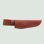 Hunting knife inside premium leather sheath by Claude Dozorme