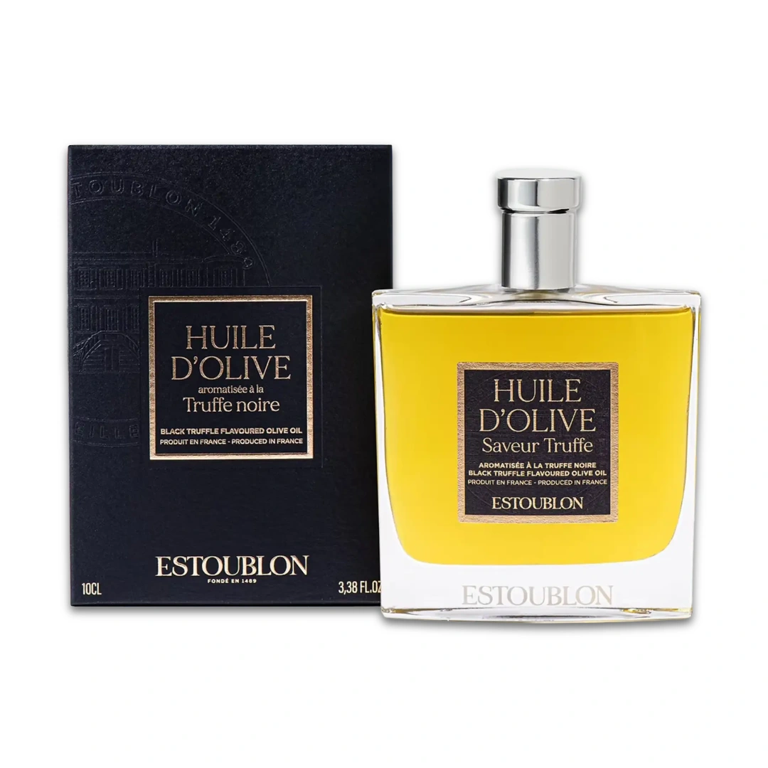 Truffle-flavoured olive oil spray in elegant glass bottle Truffle-flavoured olive oil spray in elegant glass bottle