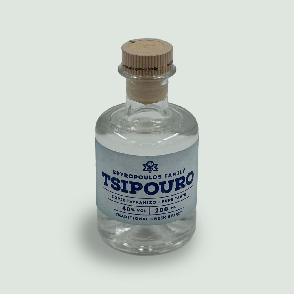 Tsipouro_01 Tsipouro Grape Marc Distillate 200ml ( to kalo mas ) - Spyropoulos Family - Image 1