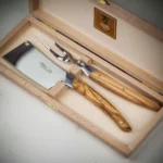 Sharp stainless steel cheese cleaver with full tang design