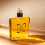 Sculptural designer olive oil bottle on elegant dining table