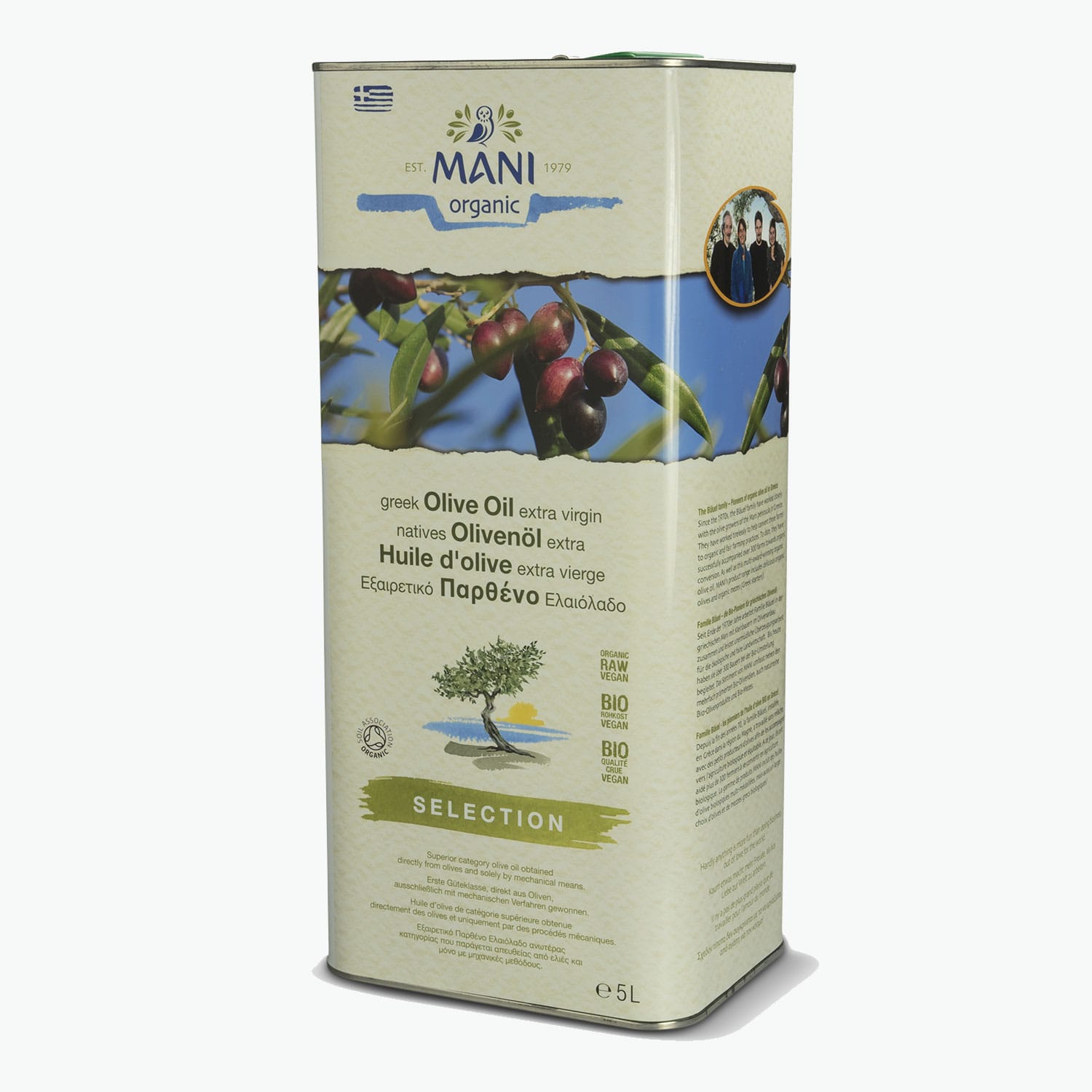 Mani organic olive oil 5l 1x5L Mani Blauel Organic Selection Evoo - Image 1