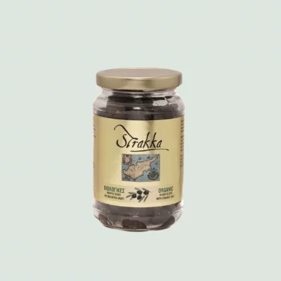 Black Cypriot olives with salt in jar – organic hand-picked olives from Cyprus
