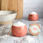 Gourmet finishing salt sprinkled over plated dish